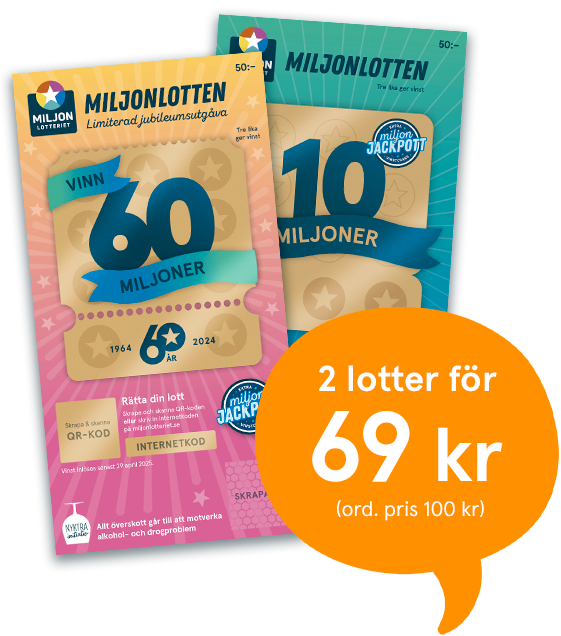 Beställ lotter för endast 69 kr | Vi fyller 60 år!