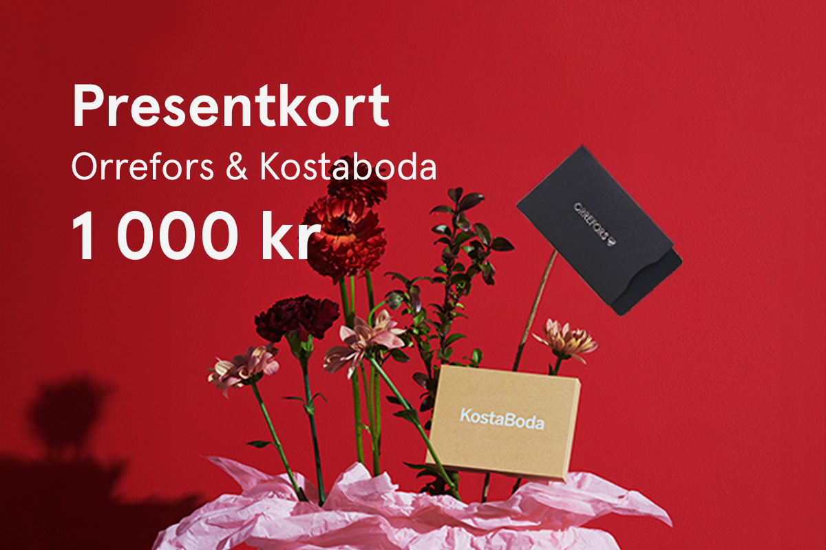 Hos Miljonlotteriet kan du vinna ett presentkort värde 1 000 kr från Orrefors och KostaBoda.
