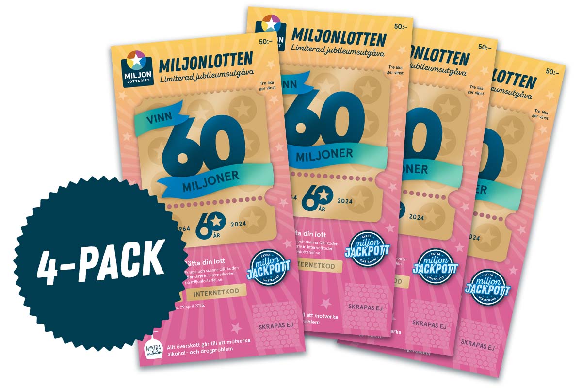 miljonlotteriet jubileumslott 4-pack